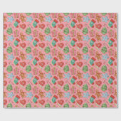 Waterverf kerstkoekjes cadeaupapier (Vlak)