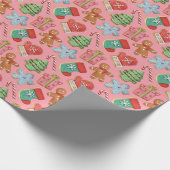 Waterverf kerstkoekjes cadeaupapier (Hoek)