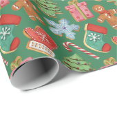 Waterverf kerstkoekjes cadeaupapier (Rol Hoek)