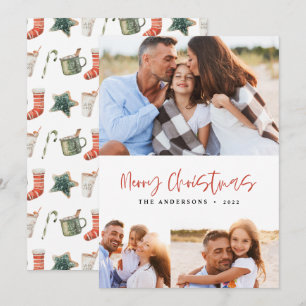 Waterverf kerstkoekjes drink snoep 3 foto H Feestdagenkaart