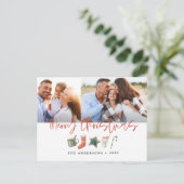 Waterverf kerstkoekjes drink snoepriet Holi Feestdagenkaart (Staand voorkant)