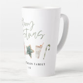 Waterverf kerstkoekjes drinken snoeprietMok Latte Mok (Rechterhoek)