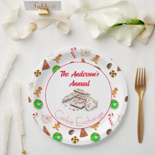 Waterverf kerstkoekjes Exchange Papieren Bordje (Huwelijk)
