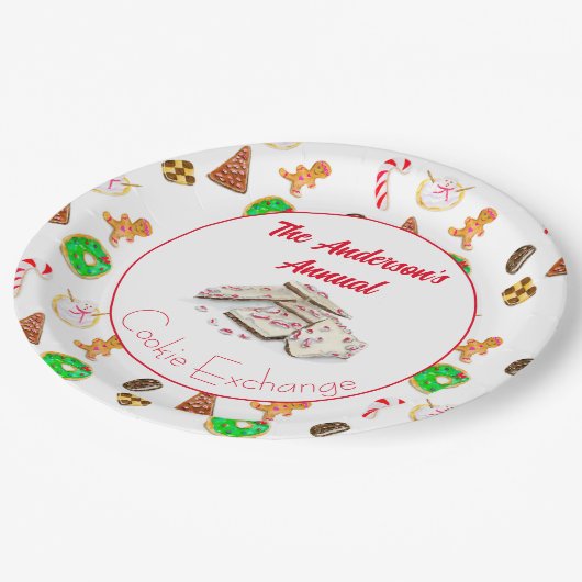 Waterverf kerstkoekjes Exchange Papieren Bordje (Gekanteld)