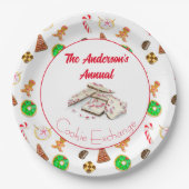 Waterverf kerstkoekjes Exchange Papieren Bordje (Voorkant)