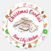 Waterverf kerstkoekjes Exchange Ronde Sticker (Voorkant)