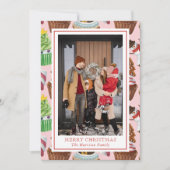 Waterverf Kerstkoekjes Foto Feestdagenkaart (Voorkant)