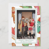 Waterverf Kerstkoekjes Foto Feestdagenkaart (Voorkant)