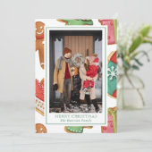 Waterverf Kerstkoekjes Foto Feestdagenkaart (Staand voorkant)