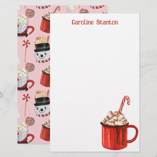 Waterverf kerstkoekjes gepersonaliseerd briefpapier (Voorkant / Achterkant)