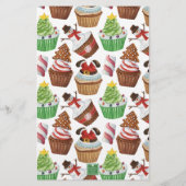 Waterverf kerstkoekjes gepersonaliseerd briefpapier (Achterkant)