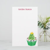 Waterverf kerstkoekjes gepersonaliseerd briefpapier (Staand voorkant)