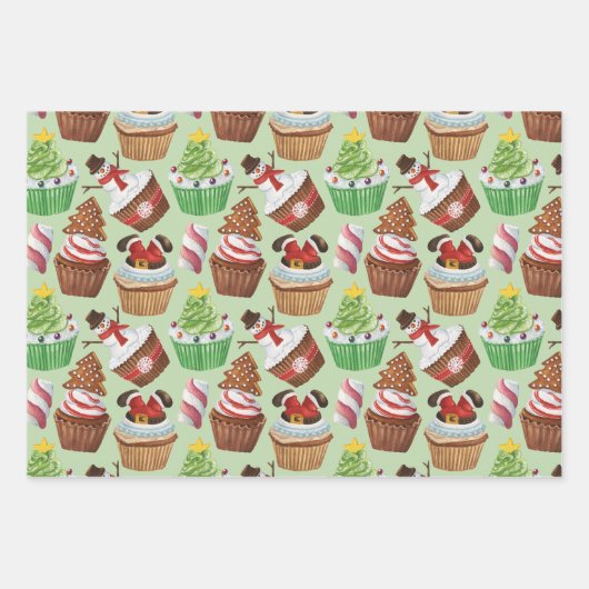 Waterverf kerstkoekjes inpakpapier vel (Voorkant)