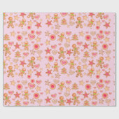 waterverf kerstkoekjes met gebak cadeaupapier (Vlak)