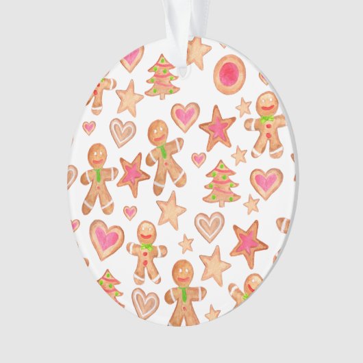 waterverf kerstkoekjes met gebak ornament (voorkant)