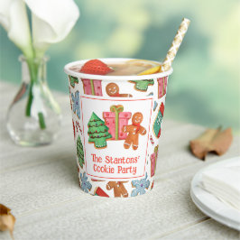 Waterverf kerstkoekjes papieren bekers