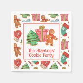 Waterverf kerstkoekjes servet (Voorkant)