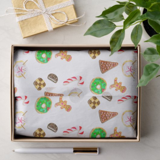 Waterverf kerstkoekjes tissuepapier (Geschenk)