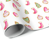 Waterverf Kerstkoekjes Vakantie Schattige Cadeaupapier (Rol Hoek)