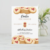 Waterverf Kerstkoekjesuitwisselingspartij Kaart (Staand voorkant)