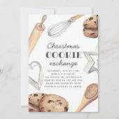 Waterverf Kerstkoekjesuitwisselingspartij Kaart (Voorkant)