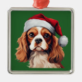 Waterverf Kerstkoning Charles Spaniel Ornament (Voorkant)