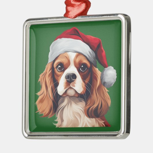 Waterverf Kerstkoning Charles Spaniel Ornament (Links)