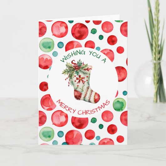 Waterverf kerstkous gepersonaliseerd kaart (Voorkant)