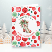 Waterverf kerstkous gepersonaliseerd kaart