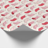 Waterverf kerstkousen Vintage Cadeaupapier (Hoek)