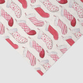 Waterverf kerstkousen Vintage Tissuepapier (Detail)