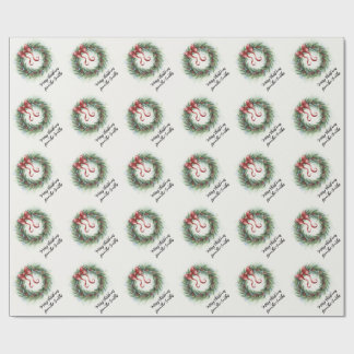 Waterverf Kerstkrans Cadeaupapier