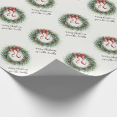 Waterverf Kerstkrans Cadeaupapier (Hoek)