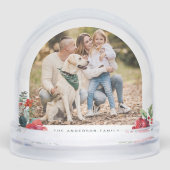 Waterverf Kerstkrans Familie Foto Kerst Sneeuwbol (Voorkant)