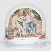 Waterverf Kerstkrans Familie Foto Kerst Sneeuwbol (Achterkant)