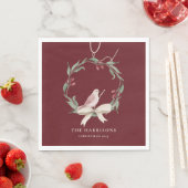 Waterverf Kerstkrans gepersonaliseerd Servet (Insitu)