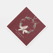 Waterverf Kerstkrans gepersonaliseerd Servet (Hoek)