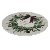 Waterverf Kerstkrans gepersonaliseerde naam Snijplank (Hoek)