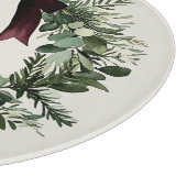 Waterverf Kerstkrans gepersonaliseerde naam Snijplank (Hoek)