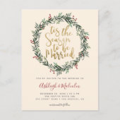 Waterverf kerstkrans is het seizoen bruiloft feestdagenkaart (Voorkant)