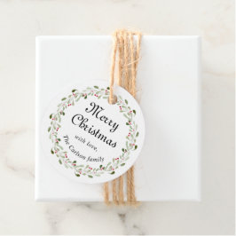 Waterverf Kerstkrans Kerst label