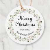 Waterverf Kerstkrans Kerst label (Voorkant)