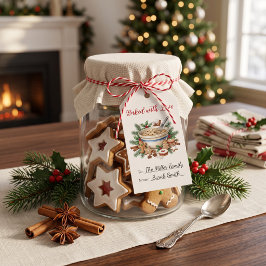 Waterverf Kerstkrans Koekjes Uitwisseling Cadeaulabel