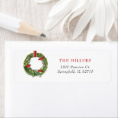 Waterverf Kerstkrans met kardinale terugkeer Etiket (Insitu)