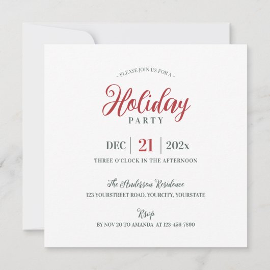 Waterverf Kerstkrans rood groen bloemig Kaart (Achterkant)