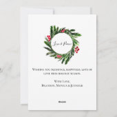 Waterverf Kerstkrans Vrolijk en helder Feestdagenkaart (Achterkant)