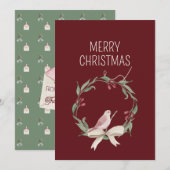 Waterverf kerstkunst gepersonaliseerd feestdagenkaart (Voorkant / Achterkant)