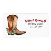 Waterverf Kerstlaars Etiket (Voorkant)