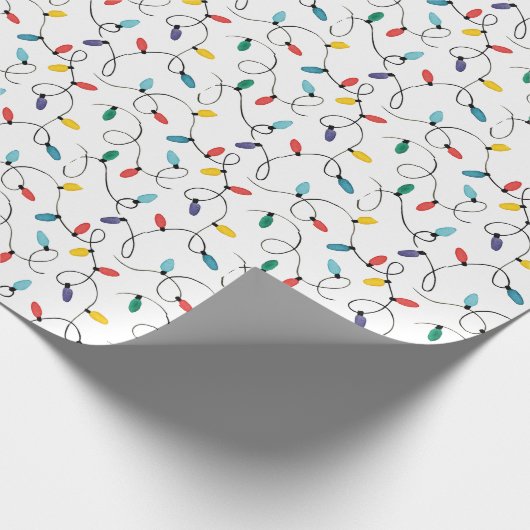 Waterverf kerstlampjes cadeaupapier (Hoek)