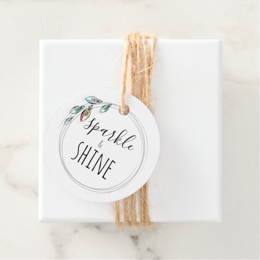 Waterverf kerstlampjes Labels (In situ)